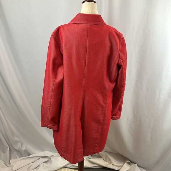 Red Button-Up Coat - Picture 3 of 4